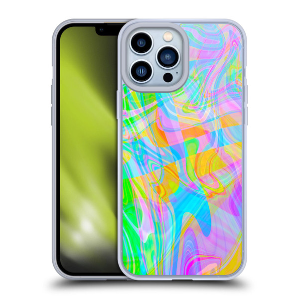 Suzan Lind Marble Abstract Rainbow Soft Gel Case for Apple iPhone 13 Pro Max