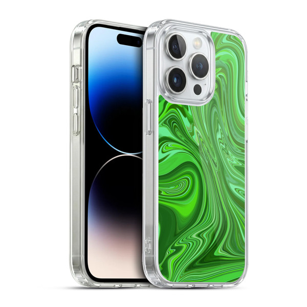 Suzan Lind Marble Emerald Green Soft Gel Case for Apple iPhone 13 Pro & MagSafe
