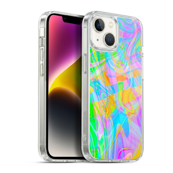 Suzan Lind Marble Abstract Rainbow Soft Gel Case for Apple iPhone 14