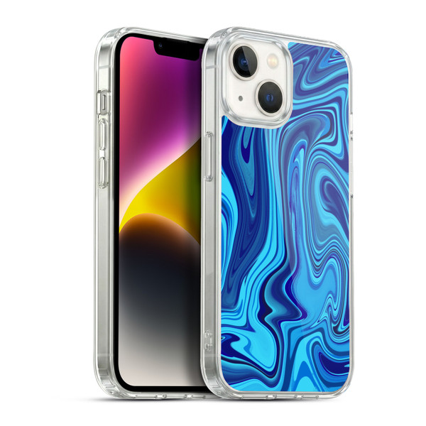Suzan Lind Marble Blue Soft Gel Case for Apple iPhone 14