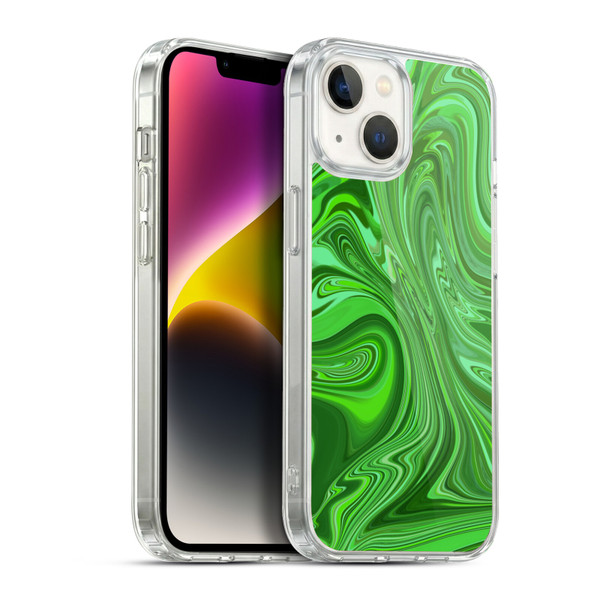 Suzan Lind Marble Emerald Green Soft Gel Case for Apple iPhone 14