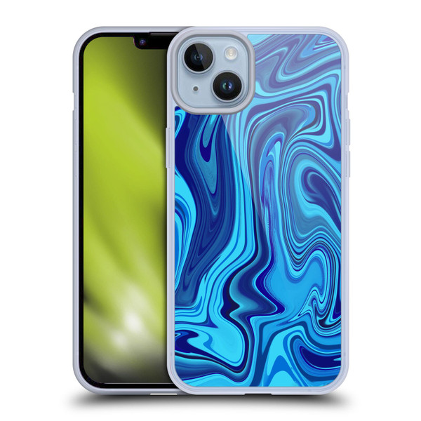 Suzan Lind Marble Blue Soft Gel Case for Apple iPhone 14 Plus