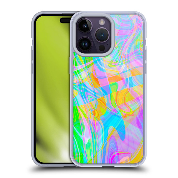 Suzan Lind Marble Abstract Rainbow Soft Gel Case for Apple iPhone 14 Pro Max