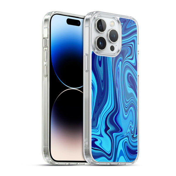 Suzan Lind Marble Blue Soft Gel Case for Apple iPhone 14 Pro Max & MagSafe
