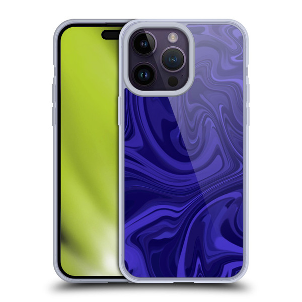 Suzan Lind Marble Indigo Soft Gel Case for Apple iPhone 14 Pro Max