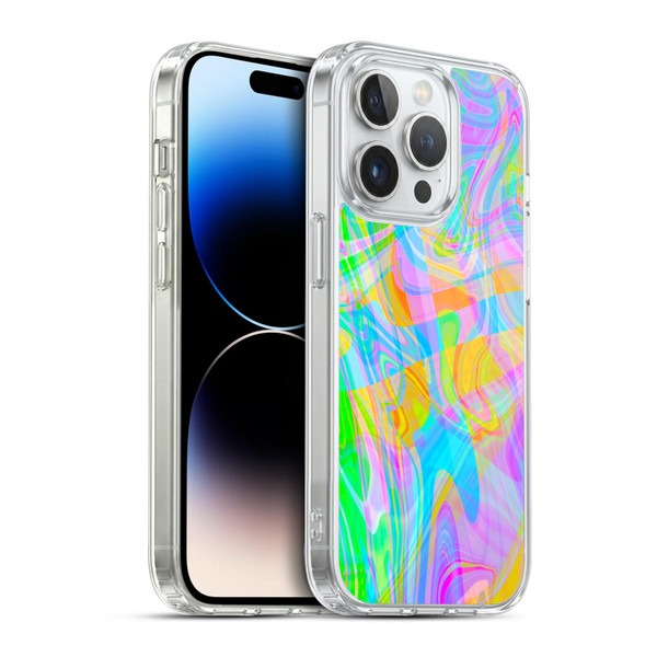 Suzan Lind Marble Abstract Rainbow Soft Gel Case for Apple iPhone 14 Pro & MagSafe