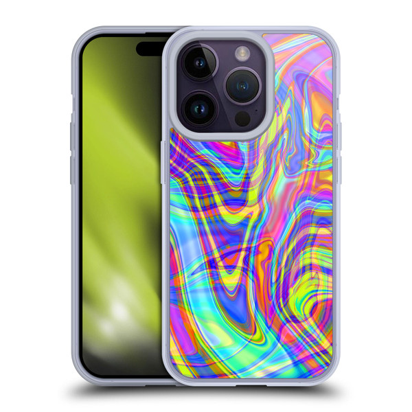 Suzan Lind Marble Illusion Rainbow Soft Gel Case for Apple iPhone 14 Pro