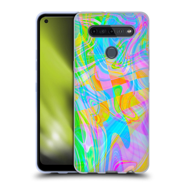 Suzan Lind Marble Abstract Rainbow Soft Gel Case for LG K51S