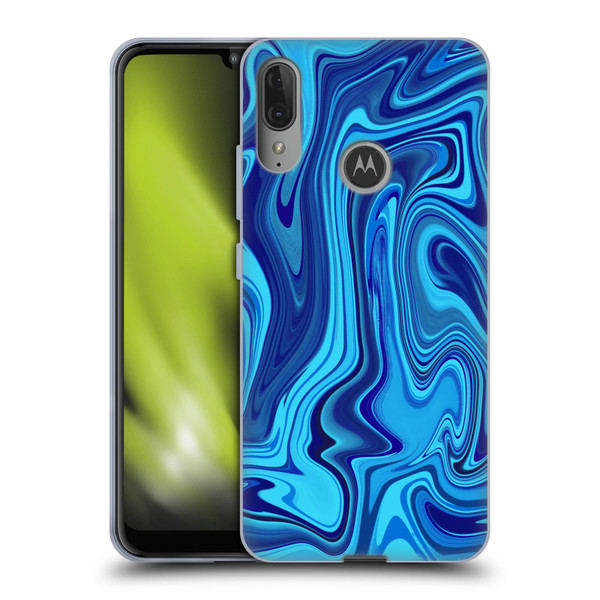 Suzan Lind Marble Blue Soft Gel Case for Motorola Moto E6 Plus