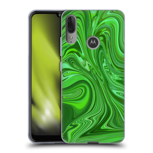 Suzan Lind Marble Emerald Green Soft Gel Case for Motorola Moto E6 Plus