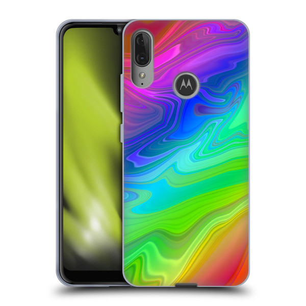 Suzan Lind Marble Rainbow Soft Gel Case for Motorola Moto E6 Plus
