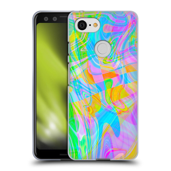 Suzan Lind Marble Abstract Rainbow Soft Gel Case for Google Pixel 3