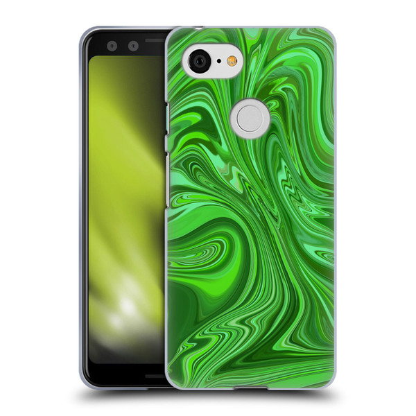 Suzan Lind Marble Emerald Green Soft Gel Case for Google Pixel 3