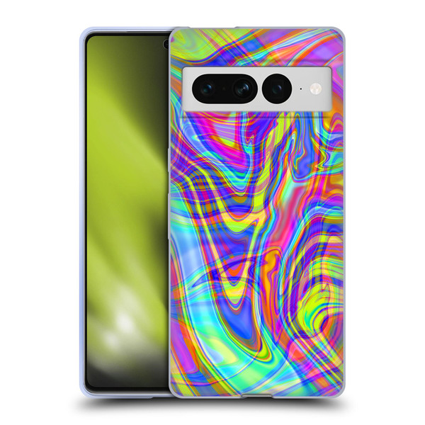 Suzan Lind Marble Illusion Rainbow Soft Gel Case for Google Pixel 7 Pro