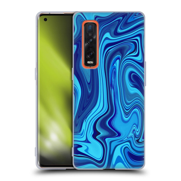 Suzan Lind Marble Blue Soft Gel Case for OPPO Find X2 Pro 5G