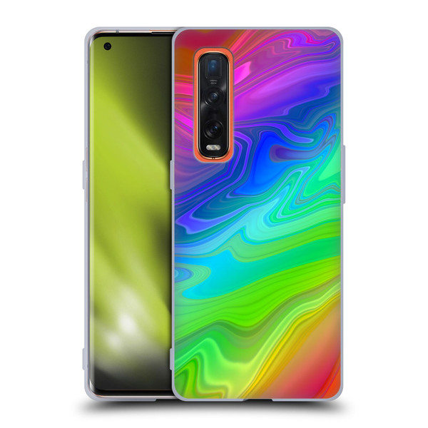 Suzan Lind Marble Rainbow Soft Gel Case for OPPO Find X2 Pro 5G