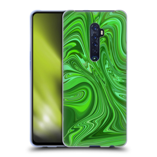Suzan Lind Marble Emerald Green Soft Gel Case for OPPO Reno 2