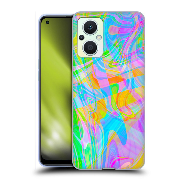 Suzan Lind Marble Abstract Rainbow Soft Gel Case for OPPO Reno8 Lite