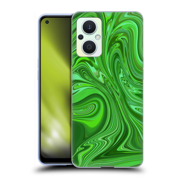 Suzan Lind Marble Emerald Green Soft Gel Case for OPPO Reno8 Lite