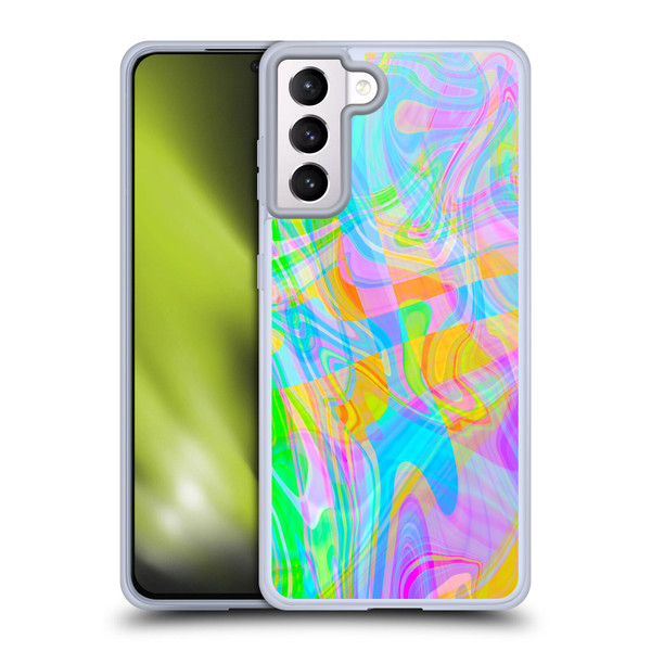 Suzan Lind Marble Abstract Rainbow Soft Gel Case for Samsung Galaxy S21+ 5G