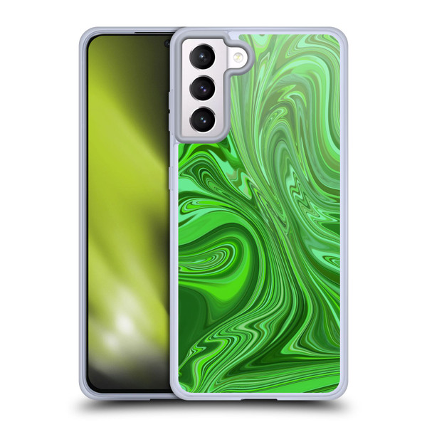 Suzan Lind Marble Emerald Green Soft Gel Case for Samsung Galaxy S21+ 5G
