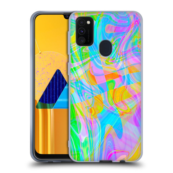 Suzan Lind Marble Abstract Rainbow Soft Gel Case for Samsung Galaxy M30s (2019)/M21 (2020)
