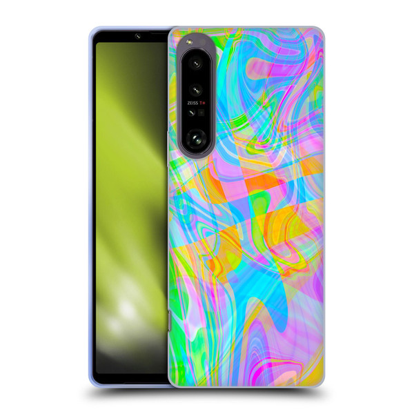 Suzan Lind Marble Abstract Rainbow Soft Gel Case for Sony Xperia 1 IV