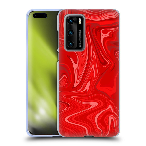 Suzan Lind Marble 2 Red Soft Gel Case for Huawei P40 5G