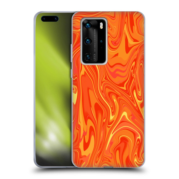 Suzan Lind Marble 2 Orange Soft Gel Case for Huawei P40 Pro / P40 Pro Plus 5G