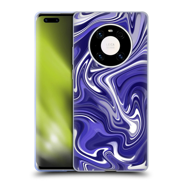 Suzan Lind Marble 2 Dark Violet Soft Gel Case for Huawei Mate 40 Pro 5G