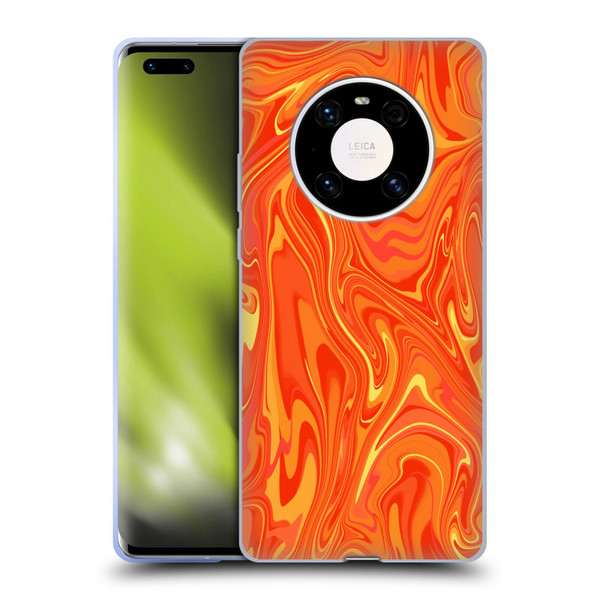 Suzan Lind Marble 2 Orange Soft Gel Case for Huawei Mate 40 Pro 5G