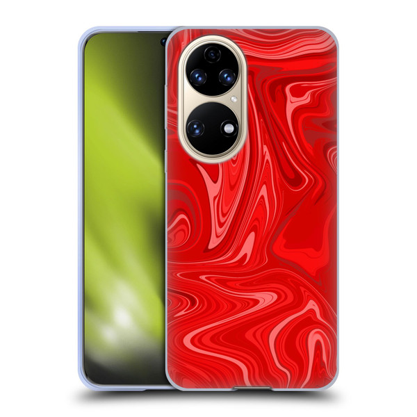 Suzan Lind Marble 2 Red Soft Gel Case for Huawei P50