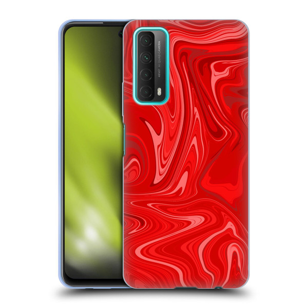 Suzan Lind Marble 2 Red Soft Gel Case for Huawei P Smart (2021)