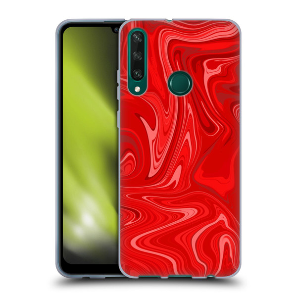 Suzan Lind Marble 2 Red Soft Gel Case for Huawei Y6p
