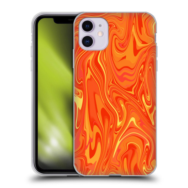 Suzan Lind Marble 2 Orange Soft Gel Case for Apple iPhone 11