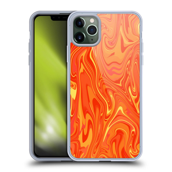 Suzan Lind Marble 2 Orange Soft Gel Case for Apple iPhone 11 Pro Max