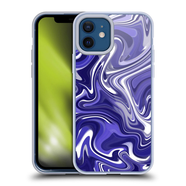 Suzan Lind Marble 2 Dark Violet Soft Gel Case for Apple iPhone 12 / iPhone 12 Pro