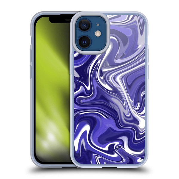 Suzan Lind Marble 2 Dark Violet Soft Gel Case for Apple iPhone 12 Mini