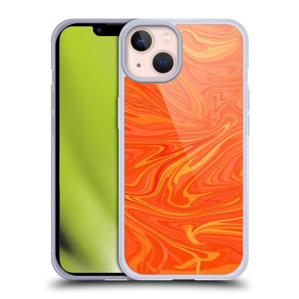 Suzan Lind Marble 2 Honey Orange Soft Gel Case for Apple iPhone 13