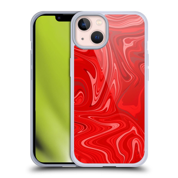 Suzan Lind Marble 2 Red Soft Gel Case for Apple iPhone 13