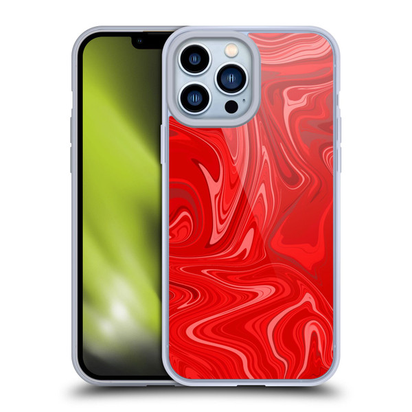 Suzan Lind Marble 2 Red Soft Gel Case for Apple iPhone 13 Pro Max