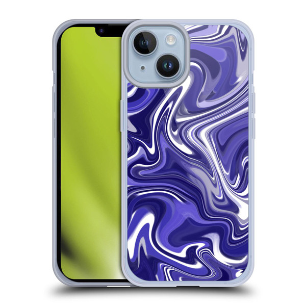 Suzan Lind Marble 2 Dark Violet Soft Gel Case for Apple iPhone 14