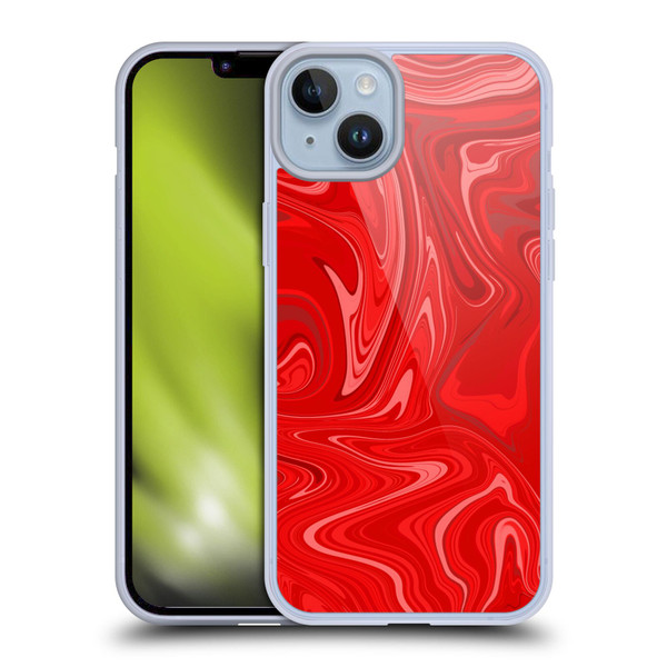 Suzan Lind Marble 2 Red Soft Gel Case for Apple iPhone 14 Plus