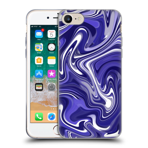 Suzan Lind Marble 2 Dark Violet Soft Gel Case for Apple iPhone 7 / 8 / SE 2020 & 2022
