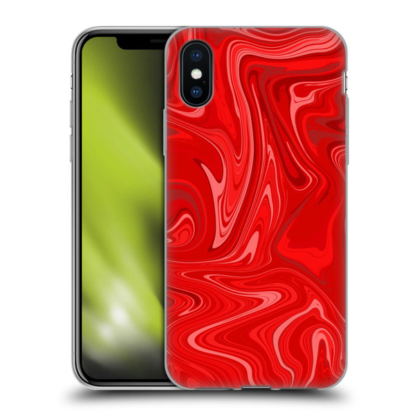 Suzan Lind Marble 2 Red Soft Gel Case for Apple iPhone X / iPhone XS