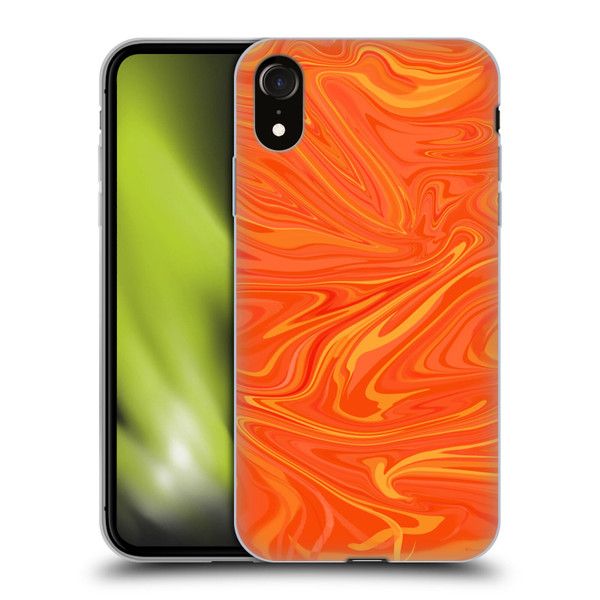 Suzan Lind Marble 2 Honey Orange Soft Gel Case for Apple iPhone XR
