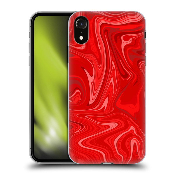 Suzan Lind Marble 2 Red Soft Gel Case for Apple iPhone XR
