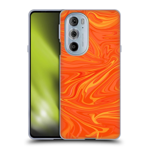Suzan Lind Marble 2 Honey Orange Soft Gel Case for Motorola Edge X30