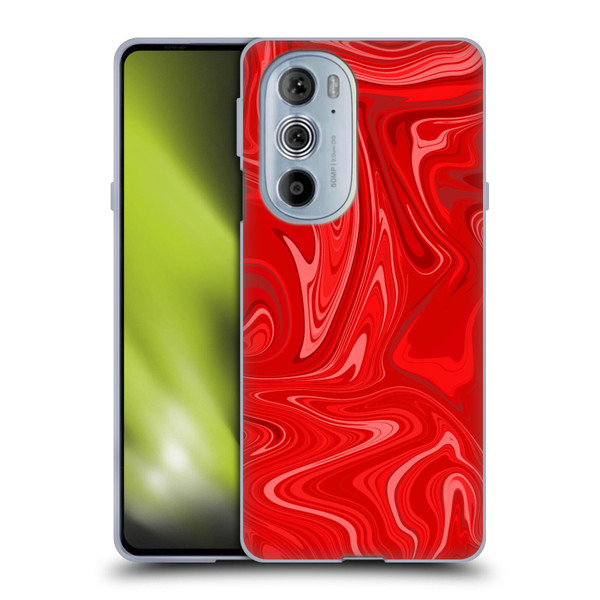 Suzan Lind Marble 2 Red Soft Gel Case for Motorola Edge X30