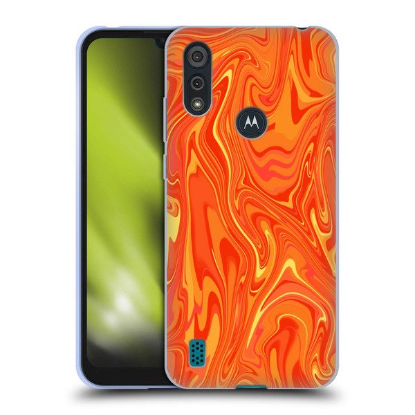 Suzan Lind Marble 2 Orange Soft Gel Case for Motorola Moto E6s (2020)